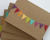 Stationery with Paper cut Bunting Flag in Rainbow