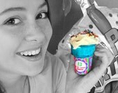 CUSTOM ice cream cone flat bottom labels wraps wrappers PRINTABLE file
