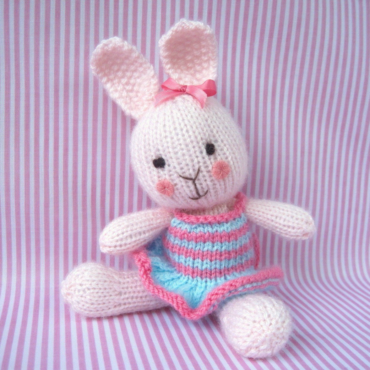 Candytuft - knitted toy bunny rabbit - INSTANT DOWNLOAD - PDF email knitting pattern - ePattern