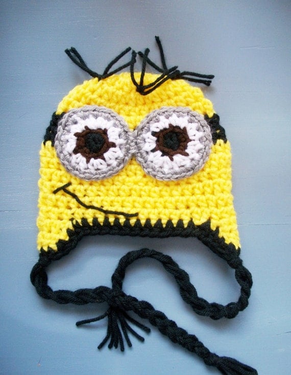 Despicable Me Minion Hat - Crochet Minion Hat Beanie-SIZE NEWBORN-ADULT