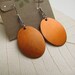 Large Oval Copper Earrings, Orange Oil Patina