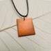 Deep Autumn Orange Square Copper Pendant, Oil Patina