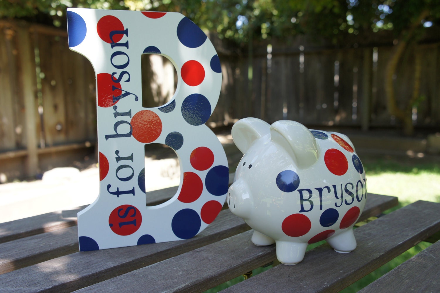 Personalized  Mini Piggy with Initial Custom Set/2- Makes a perfect Christmas Gift/ Nursery/Baby room/Child