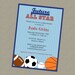 Baby Shower All Star Invite, Sports themed, Future All star, digital, printable file