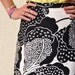 Vintage maxi skirt in black and white floral pattern / a line / 60s or 70s