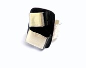 Sterling Silver Ring with oxidized parts - Unique - modern - contemporary - handmade - MADE TO ORDER