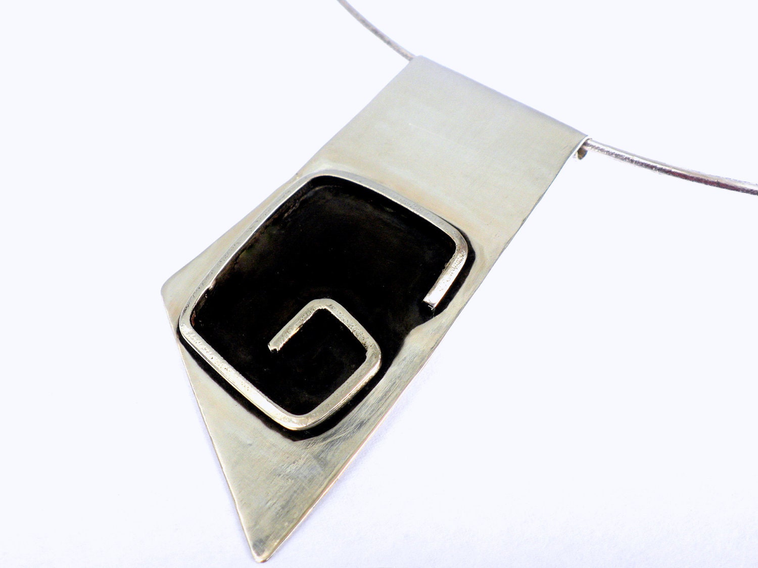 Sterling Silver Necklace - artistic - sculptural - unique - modern - handmade - contemporary - oxidized