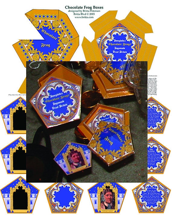 Chocolate Frog Boxes & Matching Cards - Digital Download