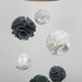 Gray and White Pom Pom Modern Nursery Mobile - Baby Crib Mobile