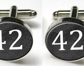Silver Bezel CuffLinks Glass Round 42 The HitchHikers Guide to the Galaxy The Answer to Everything Geek Nerd Cool Geek Nerd Cool