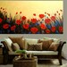 ORIGINAL Large 4ft x 2ft gallery wrap canvas-Contemporary impasto abstract Poppies painting by Nicolette Vaughan Horner