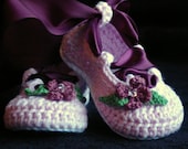 Crochet Baby Pattern Ballerina Ballet slippers PDF  - Pattern number 202 Instant Download