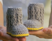 Baby Booties Crochet Pattern for Cable Boots  Pattern number 107 - Instant Download