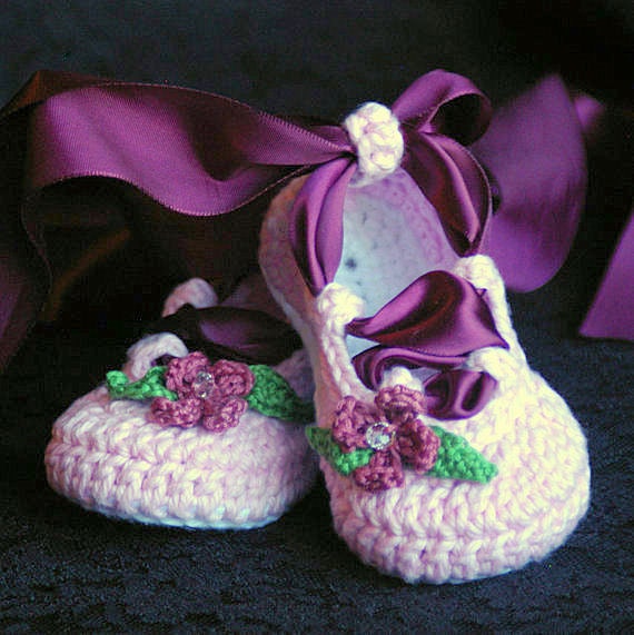 Crochet Baby Pattern Ballerina Ballet booties PDF - Pattern number 202 Instant Download