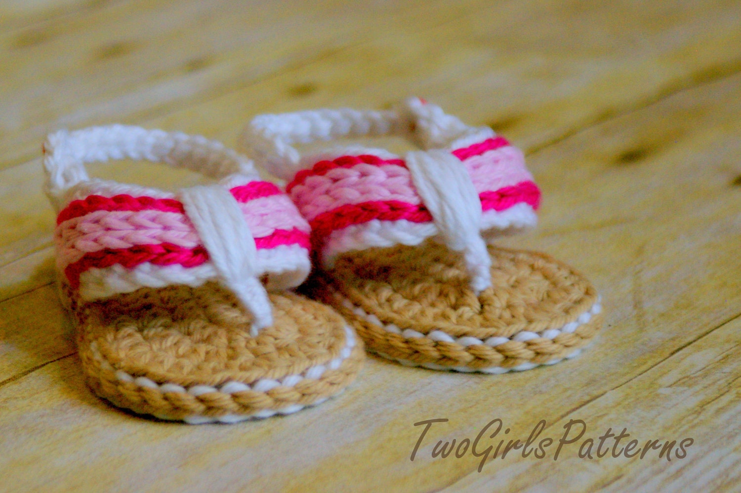 Crochet Patterns for Sporty Flip Flop Baby Sandals - Crochet pattern number 116 - Instant Download