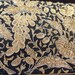 Black Velvet Clutch Vintage Ornate Gold Design Signed Lewis Made in India 1960's 1970's
