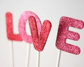 Glittered Letter Cake Toppers