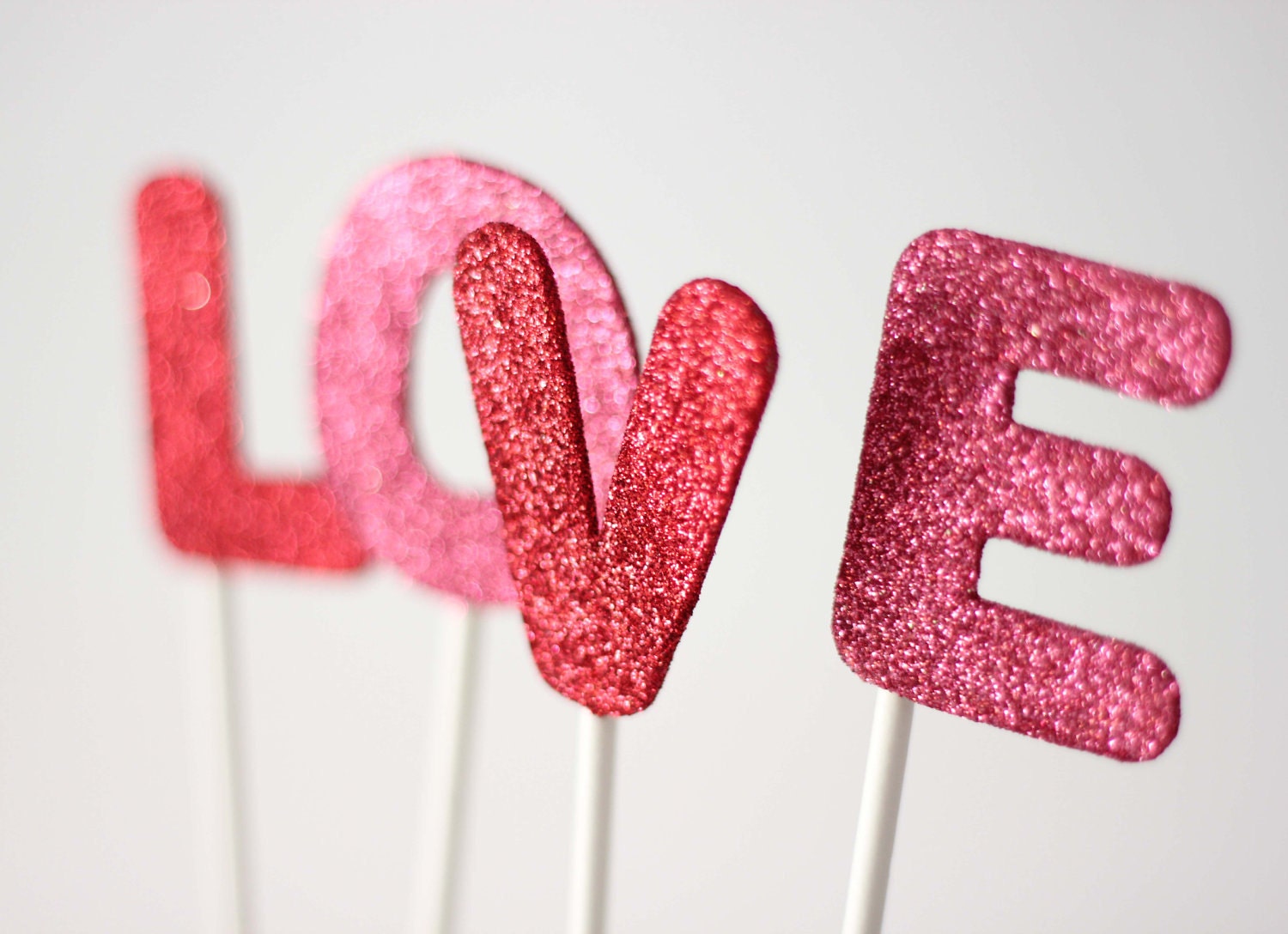 Glittered Mini Alphabet Cake Toppers