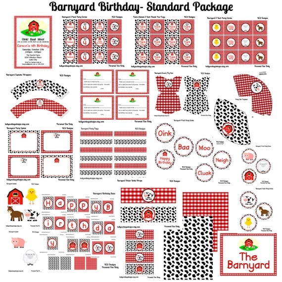 Custom, Printable Barnyard Red- Standard Package Il_570xn