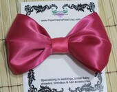 Custom Hello Kitty Inspired bow hair clip / barrette / hair bow  - Your choice of color ribbon - Perfect Gift
