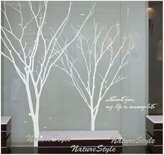 Tree Wall Decal Wall sticker Art Wall Decal Wall Sticker tree decal Vinyl decal Children Wall Decal Wall Sticker tree decal-Two Winter Trees