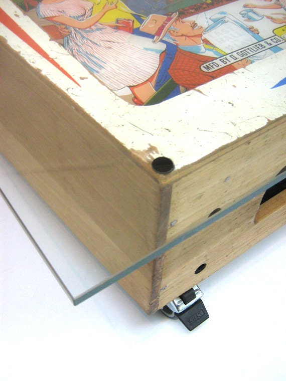 60's Central Park pinball backbox coffee table