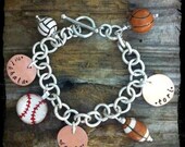Sports Charm Bracelet for Mom Grandma Daughter