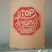 JOURNAL Graphic Design Red Stop Sign Typography Sketchbook PRINT LINOCUT
