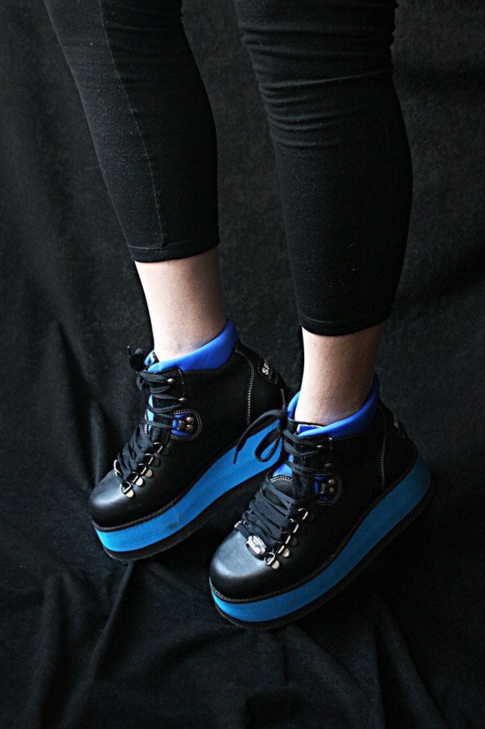 Blue Ray  80's Vintage RARE Rave Boots FREE SHIPPING - New Never worn