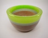 Hand Crafted Hard maple Bowl with Semi-Clear Lime Resin Lip