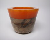 Hard Maple Bowl with Orange Pearl Resin Pearl Rim