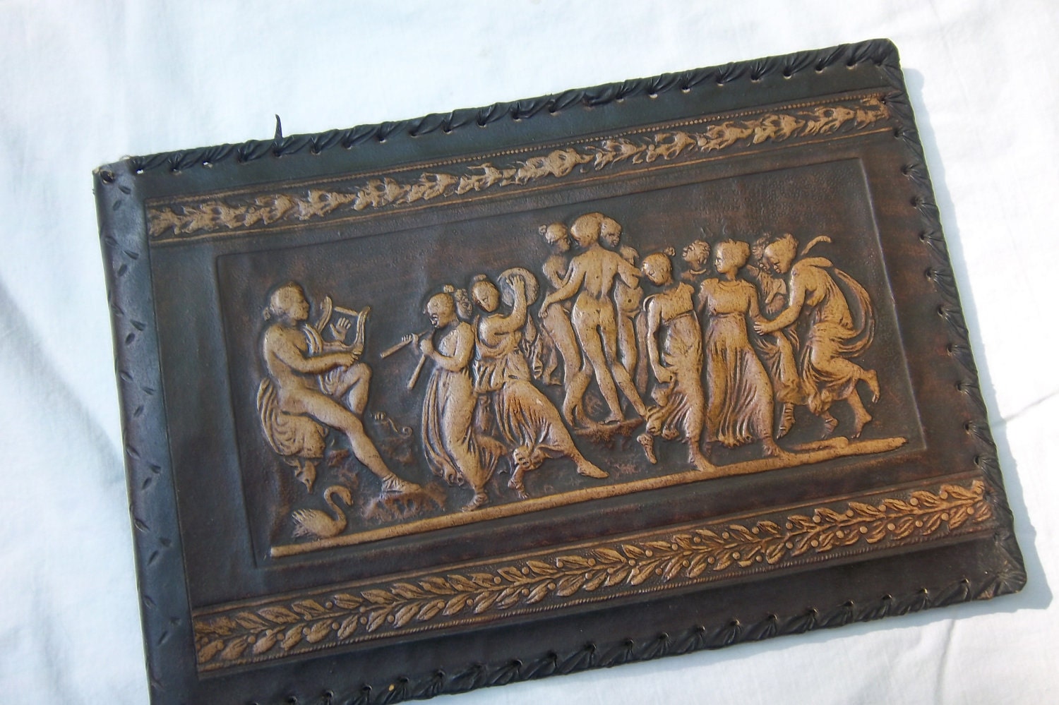 Vintage Tooled Leather Photo Album Cover