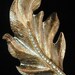 Silver Tone Leaf Pave Clear Diamond Rhinestones Brooch Vintage Pin