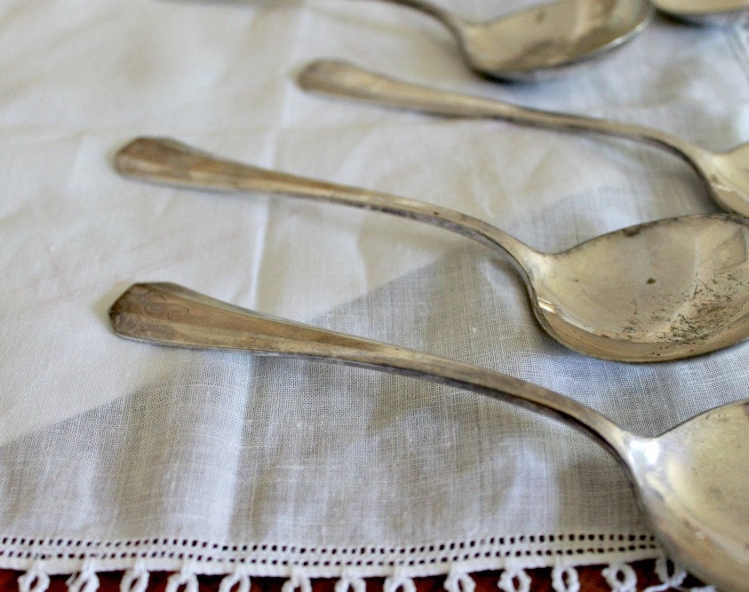 Vintage Silverplate Soup Spoons, set of 5