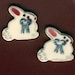 2 Hand Painted Easter Bunny Porcelain Buttons Mill Hill 13/16 inch 20mm