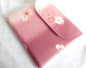 iPad Sleeve / iPad Case / iPad Cover / Padded Tablet case Flap Closure Kimono cotton fabric cherry blossom pink