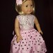 American Girl doll clothes 18 inch doll dress Pink and brown dots and paisley fabric