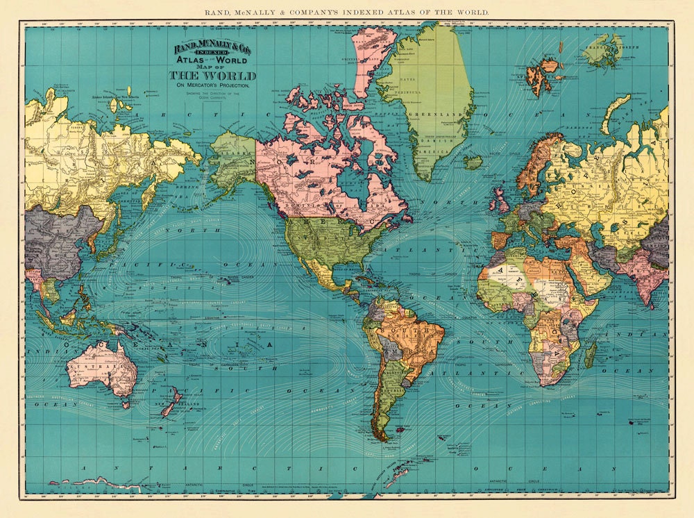 Vintage World Map Poster 52
