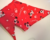 Valentine Dog Bandana: I Woof You Red Everyday Pet Scarf - XS, S, M Only