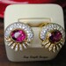 Statement Rubellite and diamond earrings