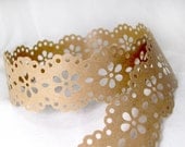 Christmas Kraft paper eyelet lace tape - 1 inch wide water activated tape - 5 yards