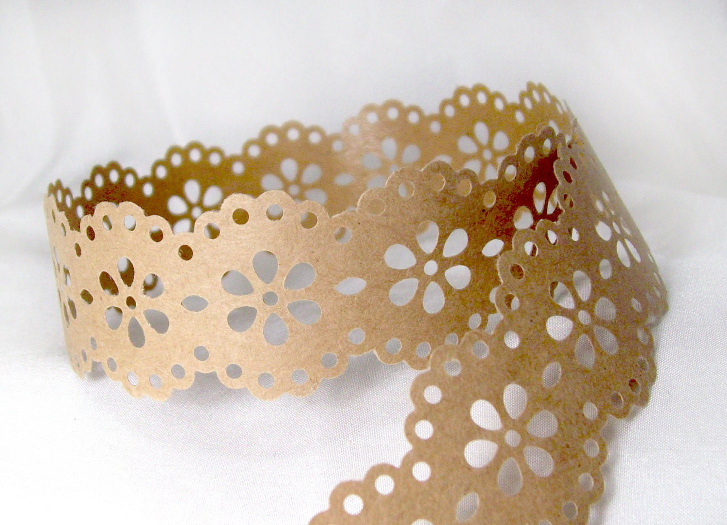 Lace Tape Kraft paper eyelet - 1 inch wide water activated tape - 5 yards
