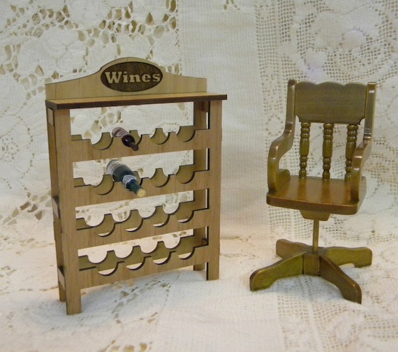 Wine Rack for bistro, store, bar or home dollhouse miniature