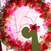 SALE Ribbon Wreath, Strawberry Shortcake Birthday Wreath, First Birthday, Pink and Green