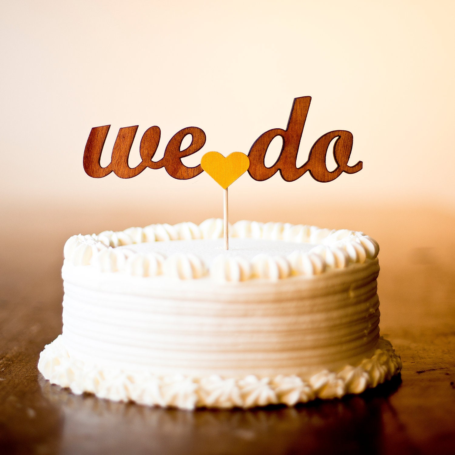 The Whimsical Wedding Cake Topper in Marigold - Large - Ready to ship