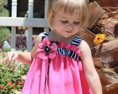 Style:  London   Pink chiffon dress with zebra accents.