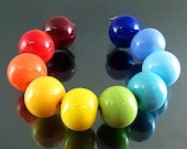 Pikalda :Handmade lampwork glass 10 beads colorful-'Rainbow Set 2'-SRA-make to order-