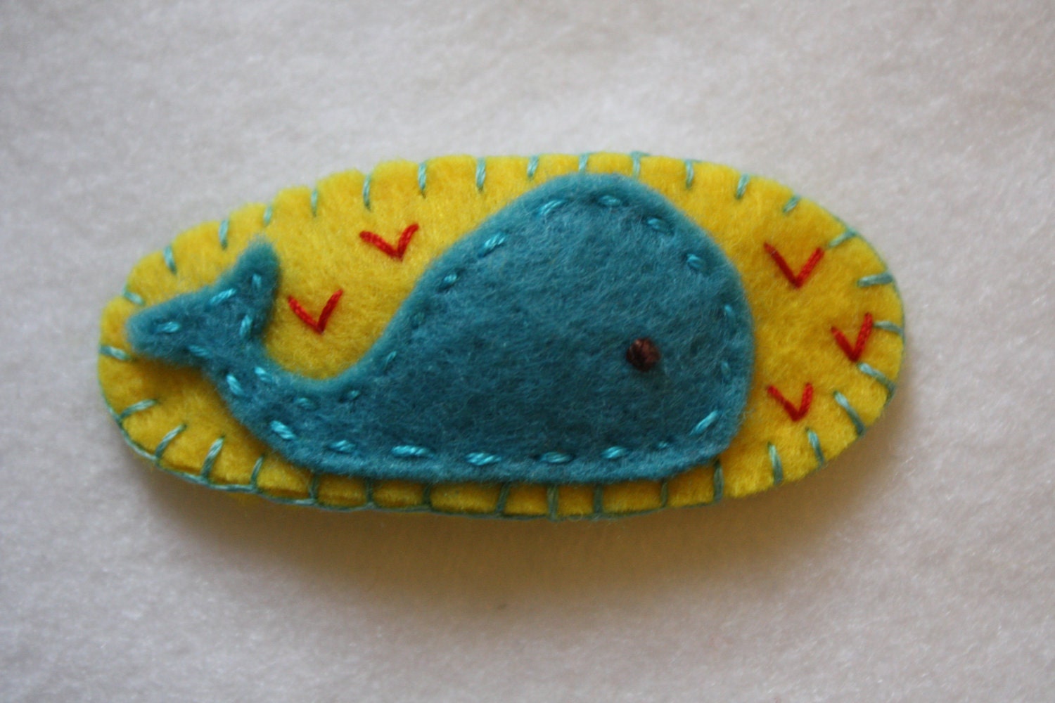 Blue Whale Felt Hair Clip