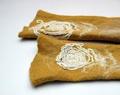 Felted Arm Warmers. Golden
