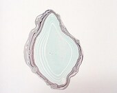 Agate Slice- Original Hand Marbled Paper, Marbling Art , The Original "Marbled Graphics"TM by Robert Wu